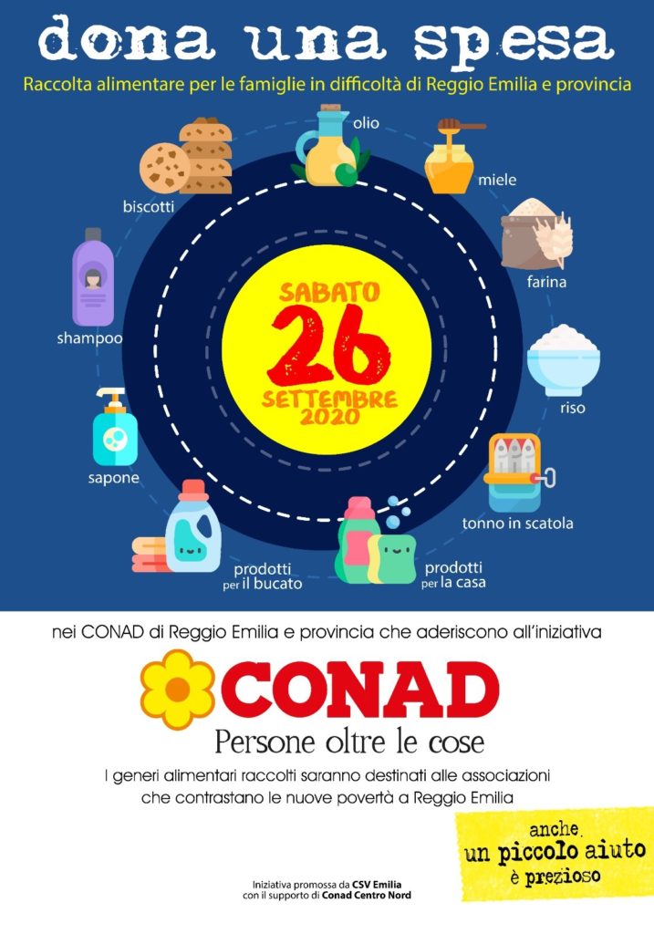 “Dona una spesa” con Conad il 26 settembre a Reggio Emilia